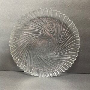 VTG Arcoroc Seabreeze Swirl Clear Glass Dinner Plate 10" Replacement